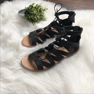 Franco Sarto Brisbane Gladiator Cage Black Sandals